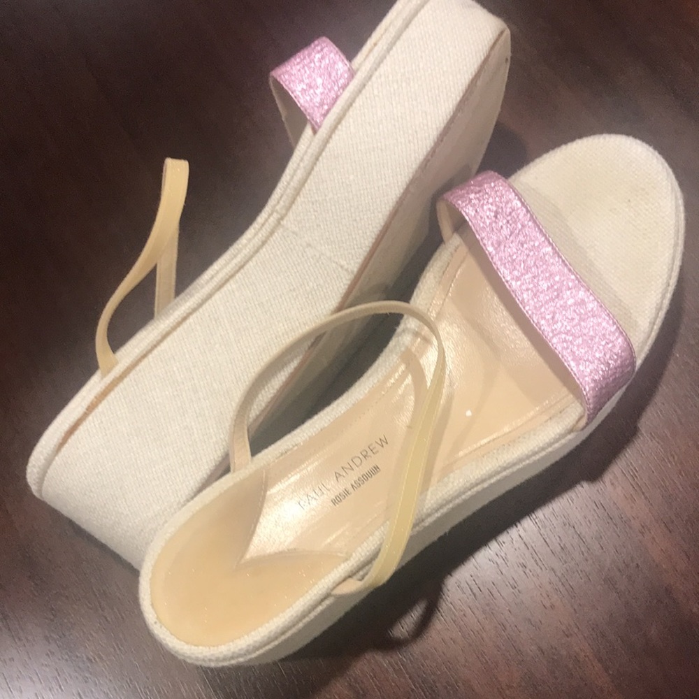 Paul Andrew platform sandals in ivory/pink 41